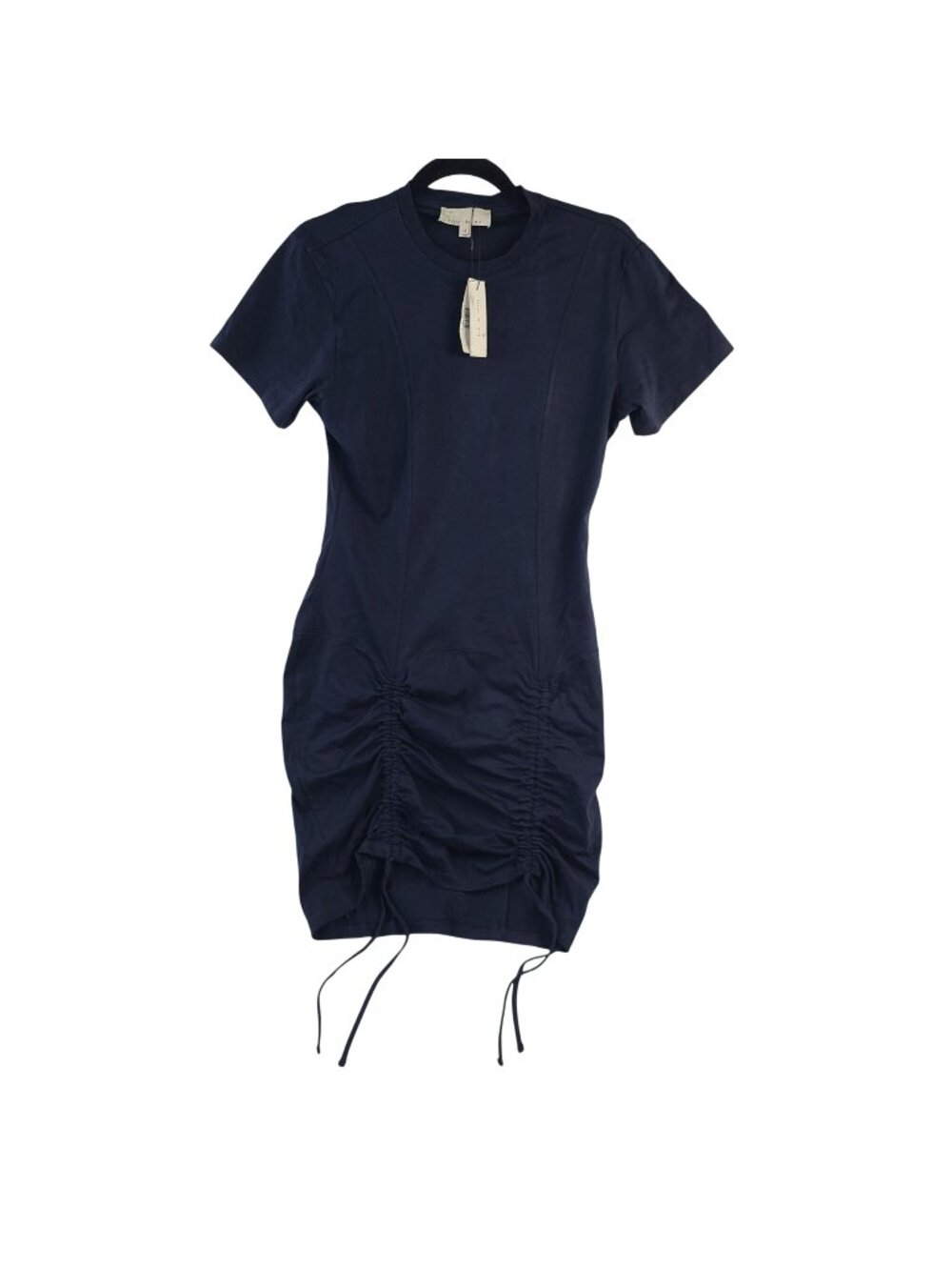 NEW Fleur Du Mal Riley Navy Ruched Drawstring T-Shirt Dress Size M